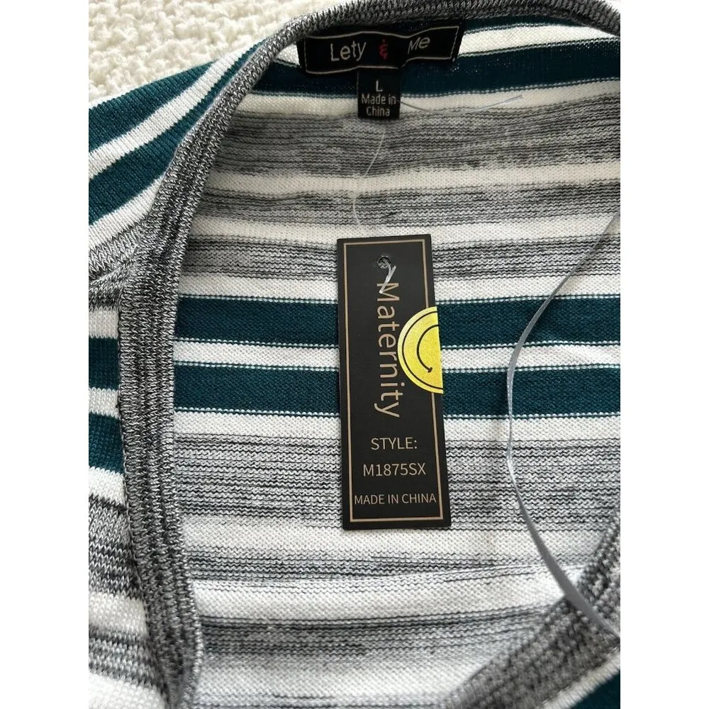 Lety & Me Stitch Fix Maternity Crew Neck Long Sleeve Sweater Top Shirt Size L - Image 6