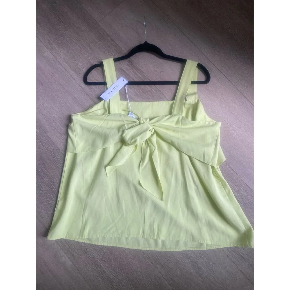 NWT Gilli‎ Squareneck Yellow Green Flowy Tank Size 1X - Image 5