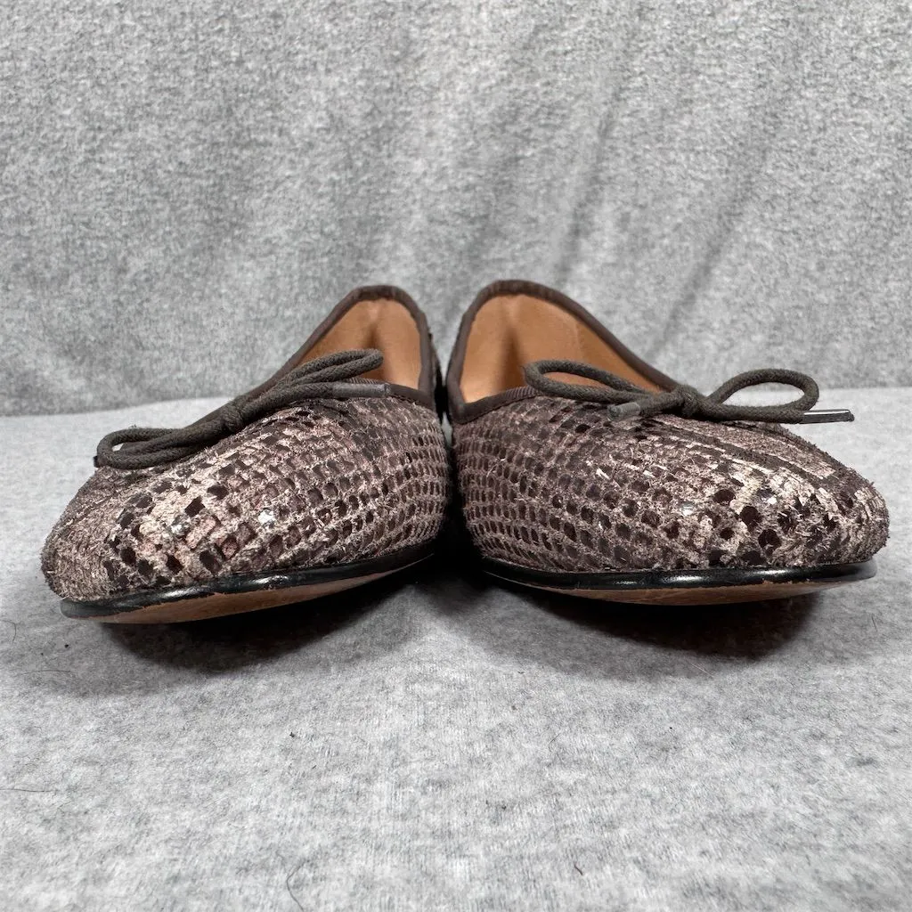 Banana Republic Women's Ballet Flats Brown Snake Skin Print Size 9M - Image 3