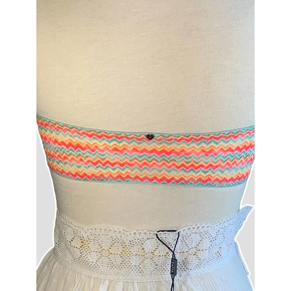 Victoria’s Secret PINK Lace Bandeau Bra Neon Chevron Womens Top Elastic Sz Small - Image 6