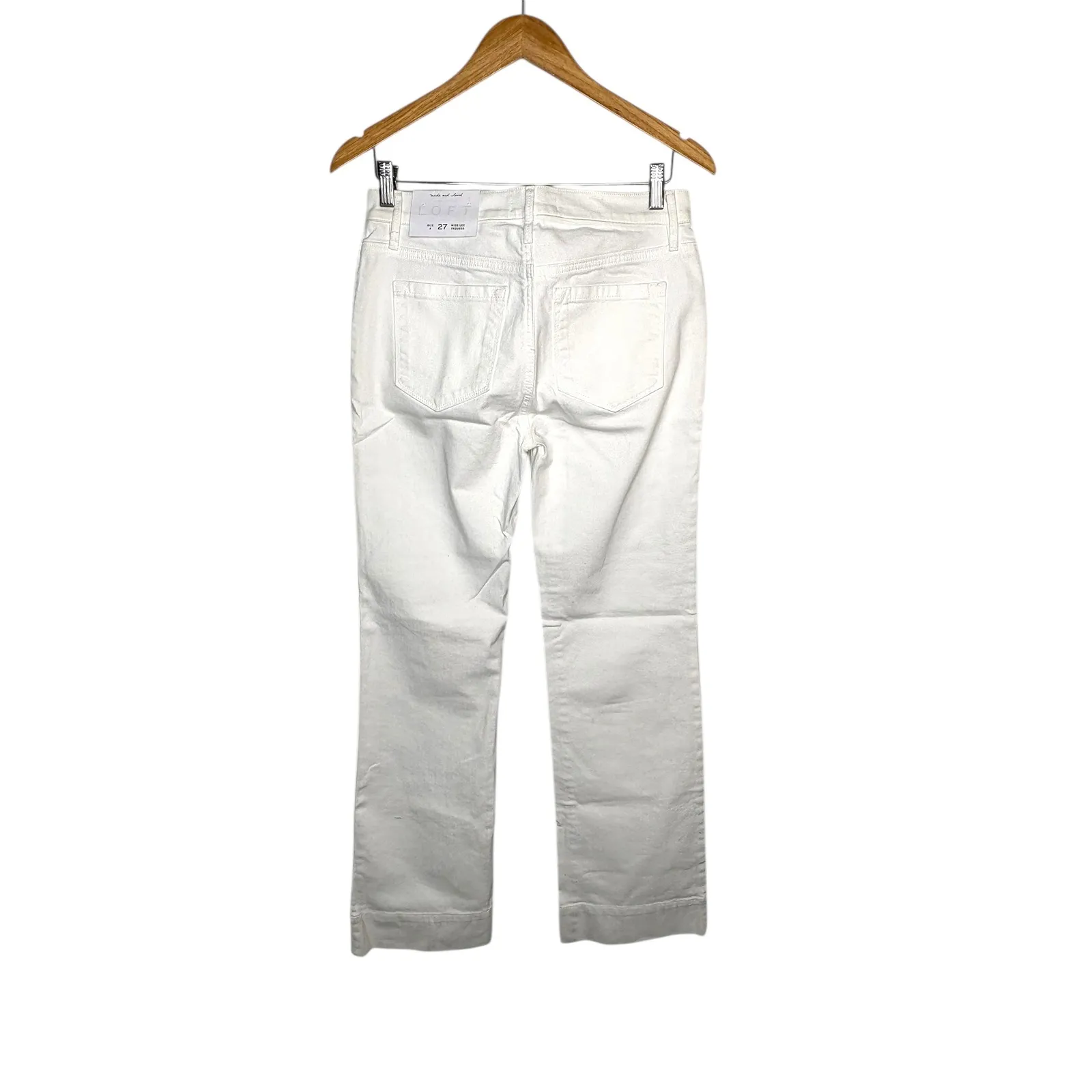 Ann Taylor LOFT White Wide Leg Trouser Pants Jeans Women Size 27 4 NWT - Image 7