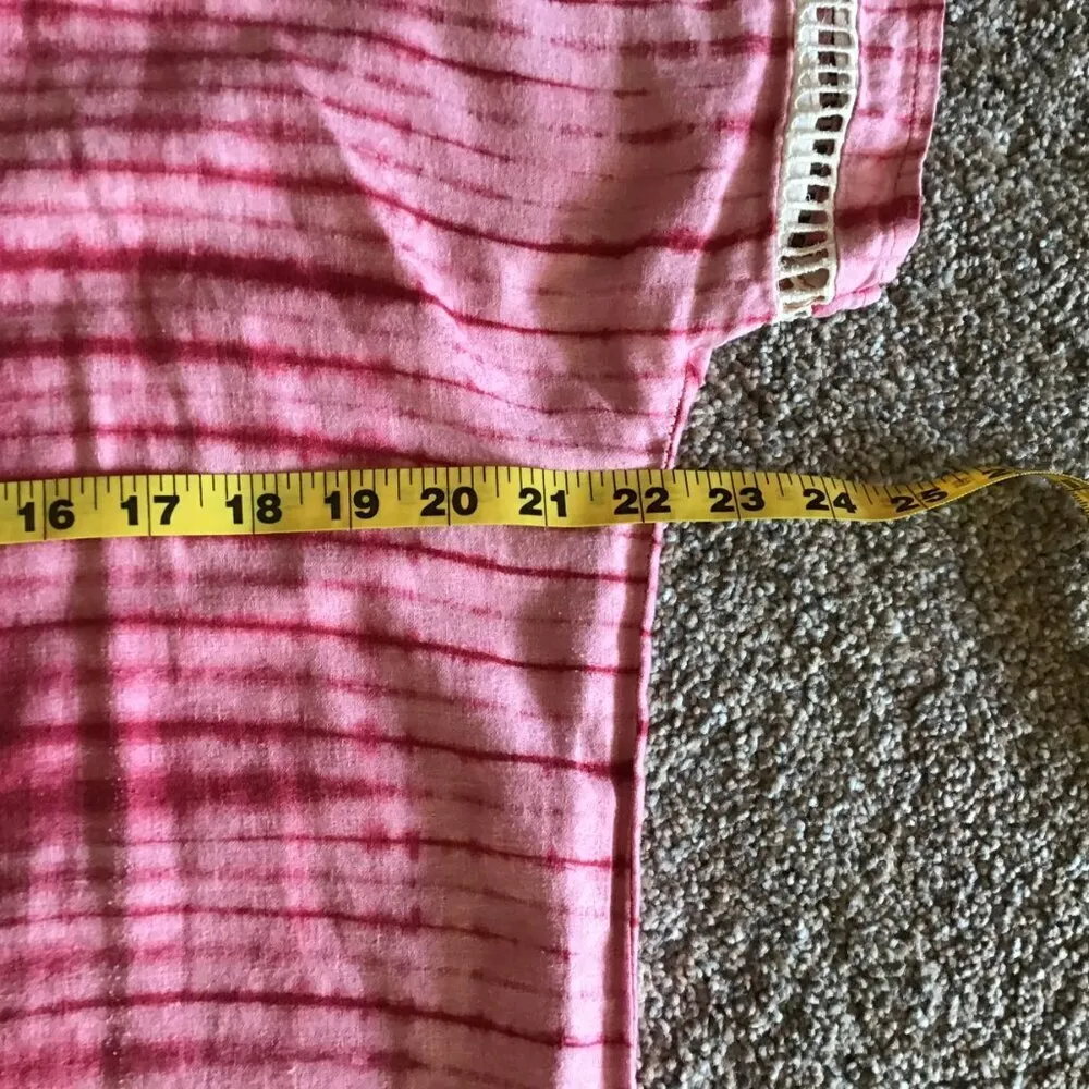 Womens Red White Tie‎ Dye Style Short Sleeve Embroidered Pullover Bohemian Dress Size undefined - Image 10