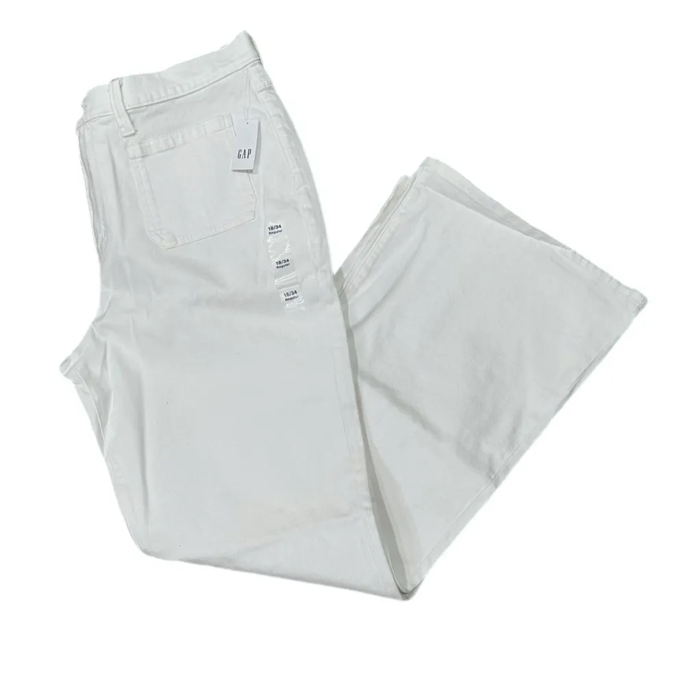 New Women’s GAP 70s High Rise Flare Jeans White Denim Pants Size 34/18 Regular - Image 3