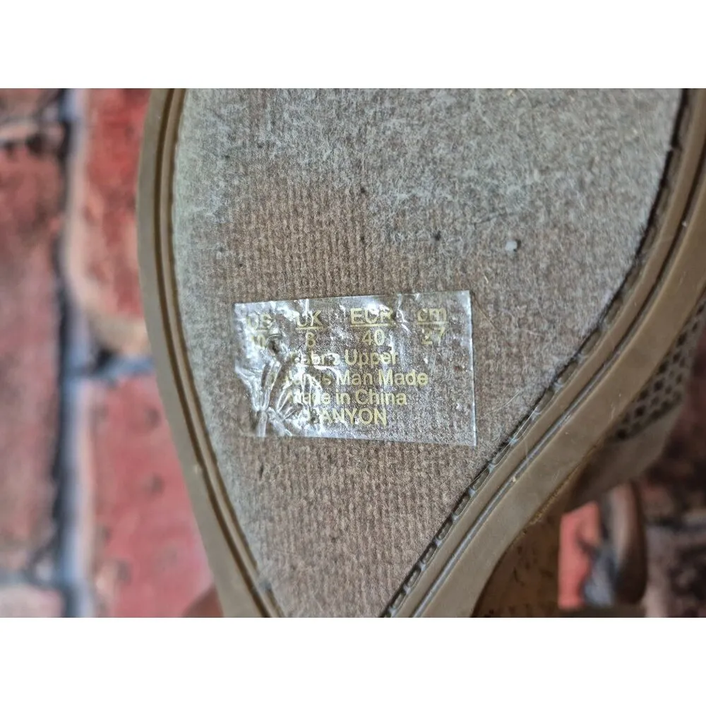 Franco Sarto Cork Platform Wedge Sling Back Sandal Taupe Size 10 Mesh Faux Suede - Image 13