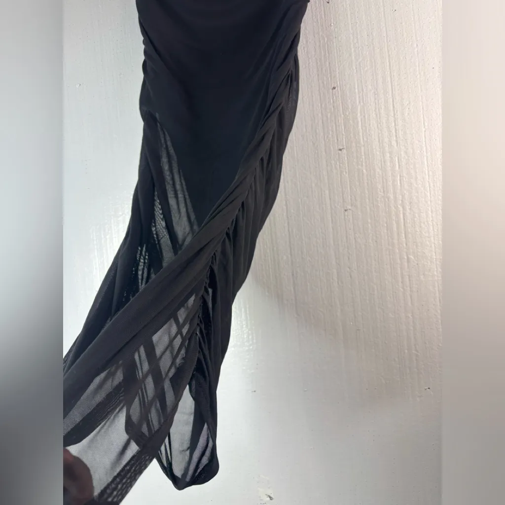 SHEIN 2X Strapless Body Suit Black Draped Dress - Image 3