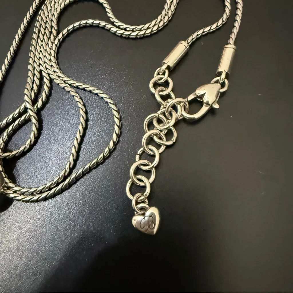 BRIGHTON Silver-plated Alcazar Heart w/ Swarovski Crystal Badge Clip Necklace - Image 8