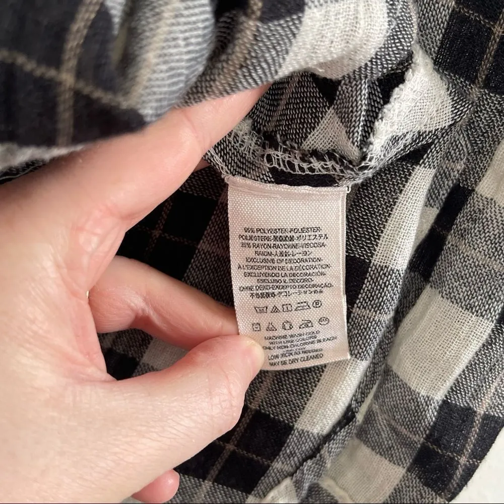 Free People Plaid Gauze Shoulder Detail Shacket Button down - Image 3