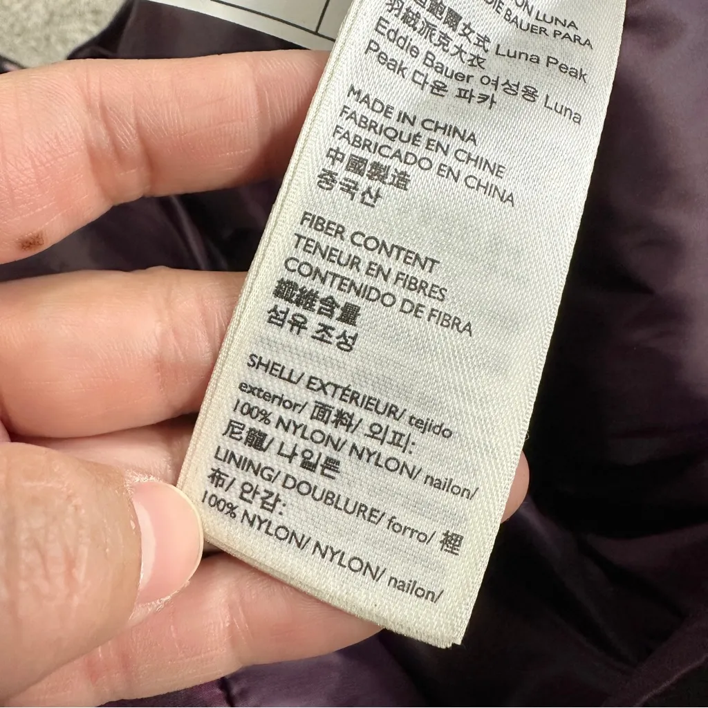 Eddie Bauer Women’s EB550 Luna Peak Down Parka Jacket Coat Hooded in Purple S - Image 13