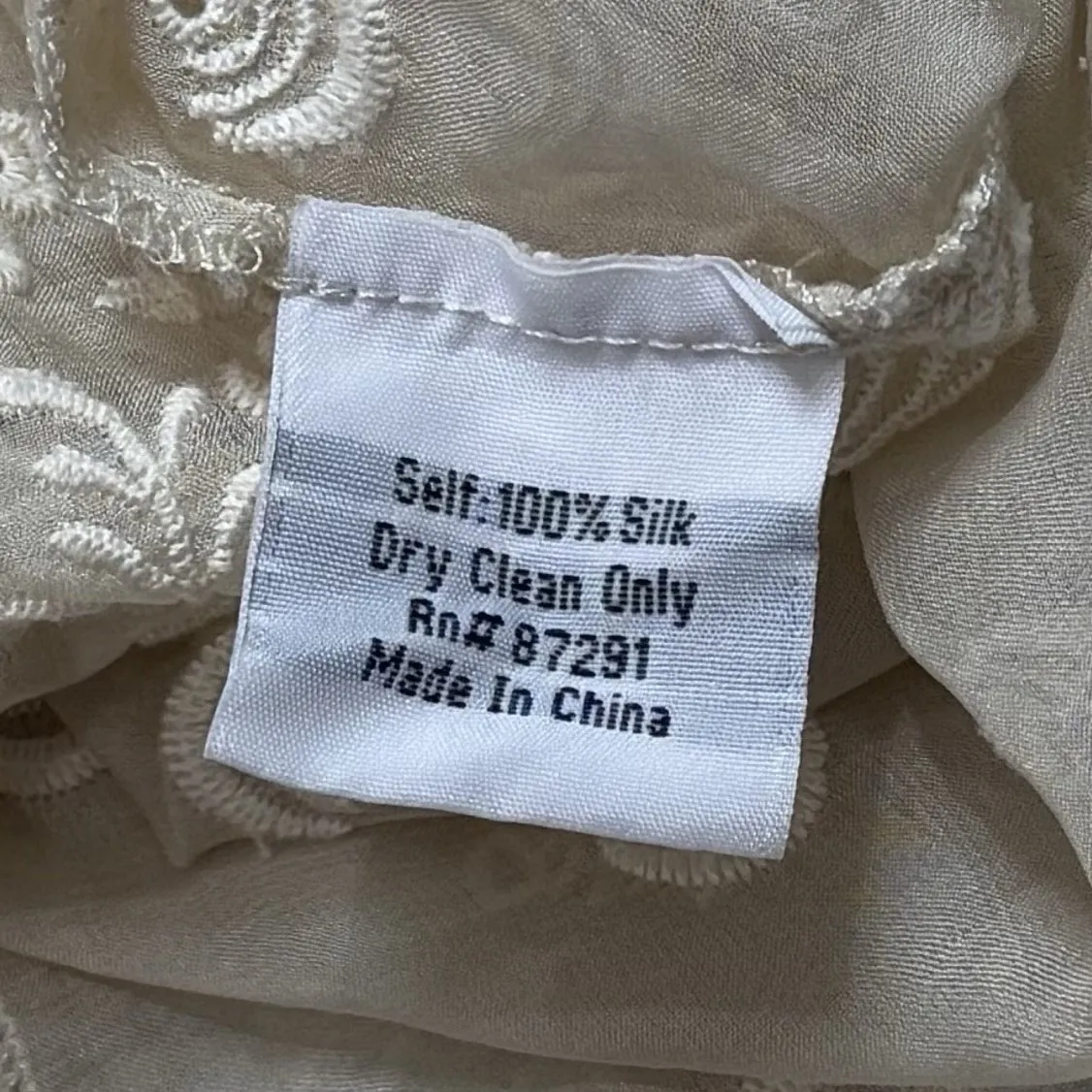 4LoveAndLiberty Johnny Was Ivory Sheer Embroidered Boho Ethereal Fairy Blouse S - Image 9