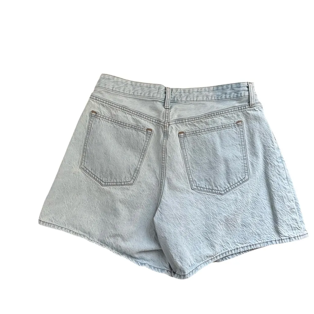 Abercrombie & Fitch Curve Love The Loose Short High Rise 32 Light Wash Stretch - Image 6