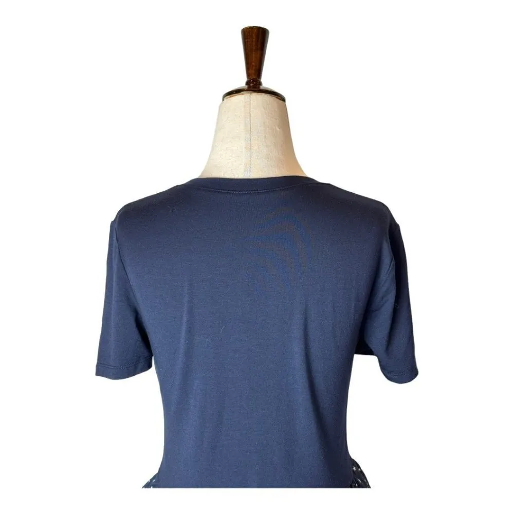 Kate Spade New York Broome Street Navy Blue‎ Night Sky Ruffled Peplum Tee XXS - Image 5