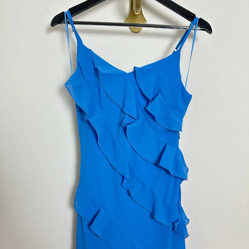 PETAL & PUP Ciao Ruffle Chiffon Gown in Blue Size Small - Image 5