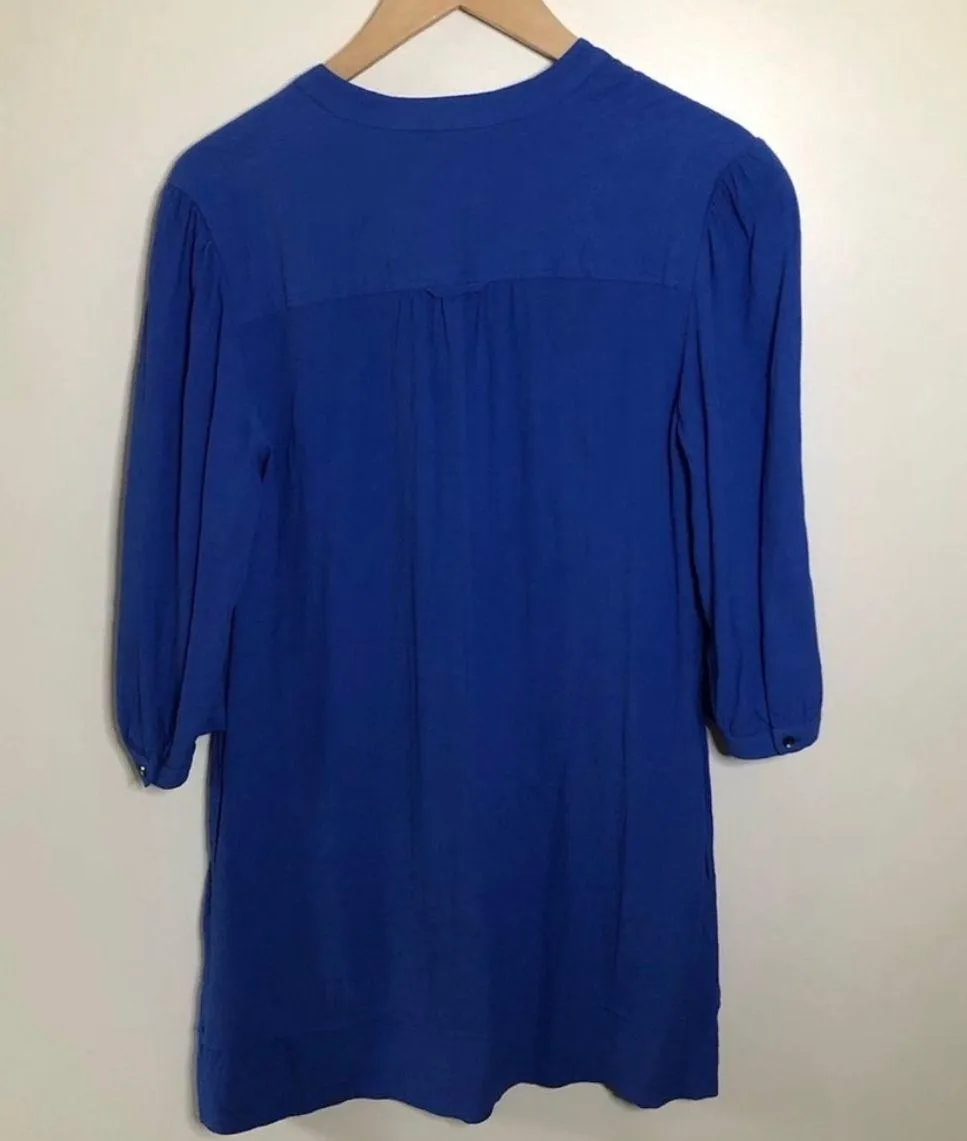 Powder Blue Split Neck Dress - Image 2