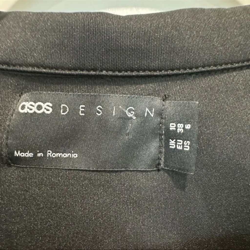 ASOS DESIGN Jersey Tux Crop Suit Blazer with Fringe Detail - Black - Size 6 -EUC - Image 7