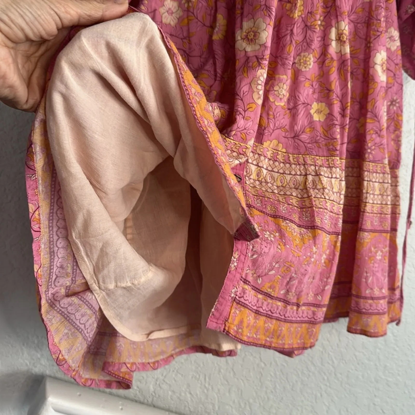 Spell & the Gypsy Dress Pink Mauve Boho Vacation Indie Peasant Bohemian Beachy Size M - Image 8