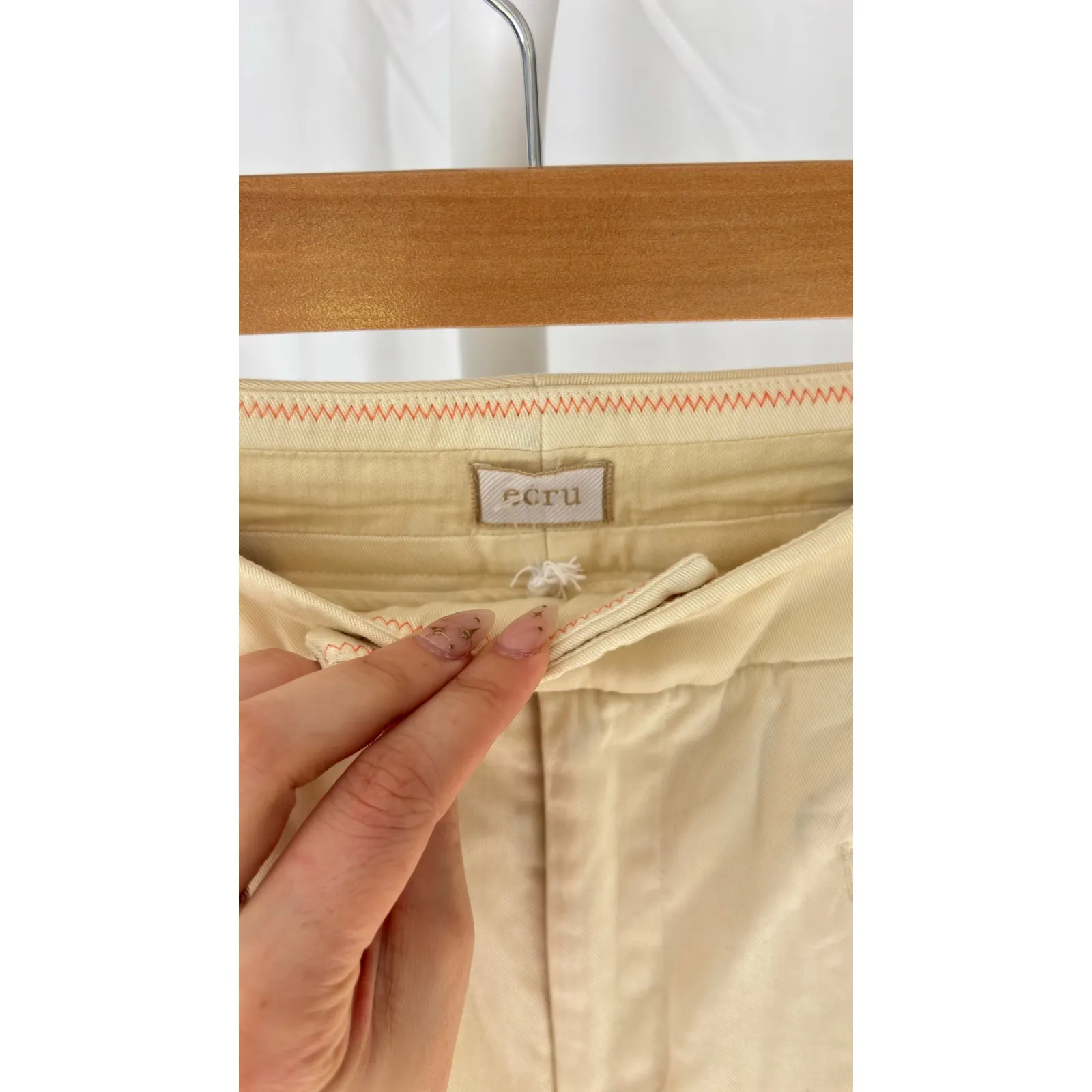 NWT ECRU Women's‎ Cream Wide Leg Button Fly Dress Pants Trousers - Image 7