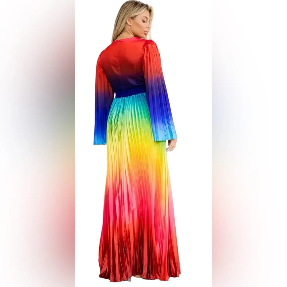 L’ATISTE Elegant Multicolor Gradient Maxi Dress - Image 4