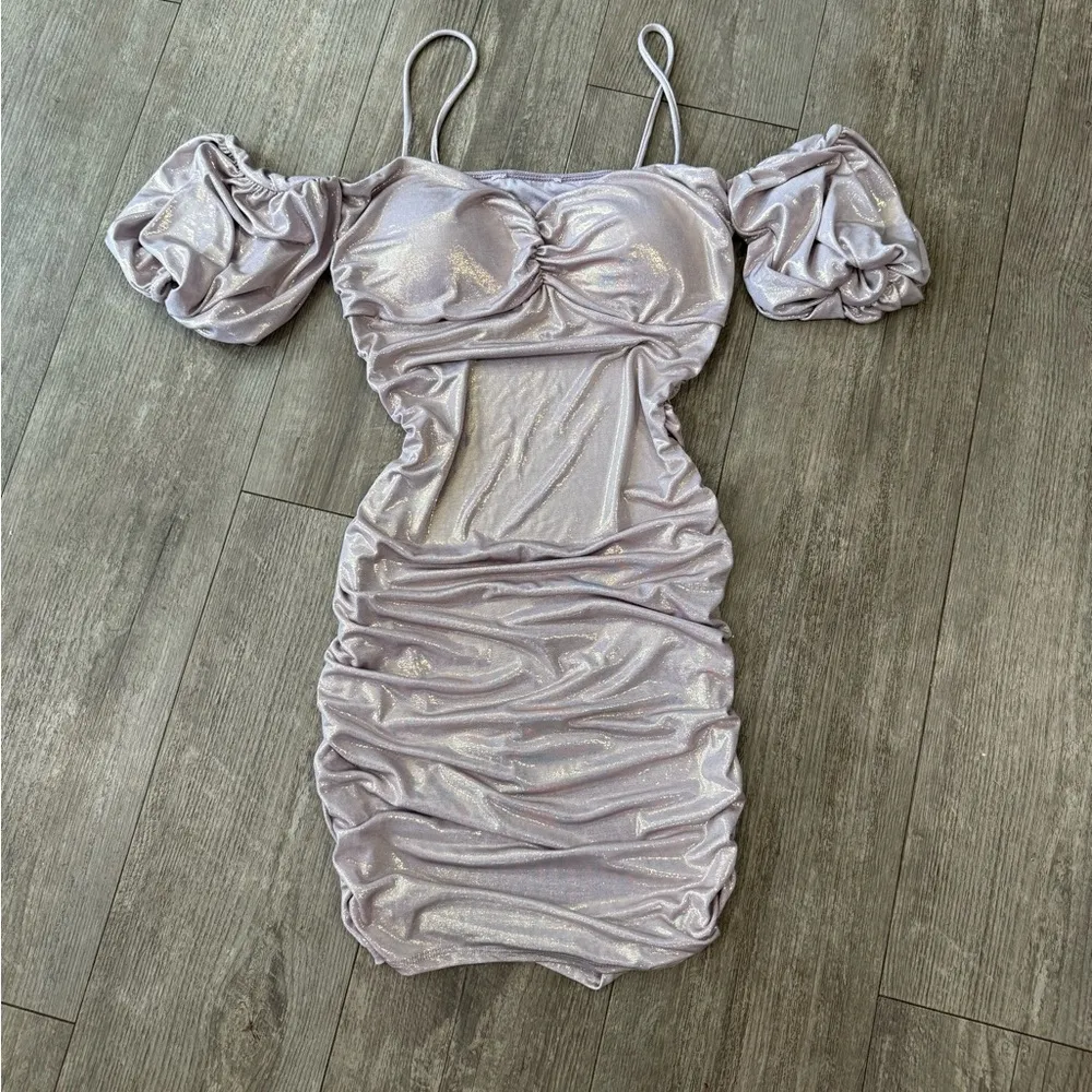 BOUTIQUE metallic light pink mini dress ✨ Silver Size M - Image 2