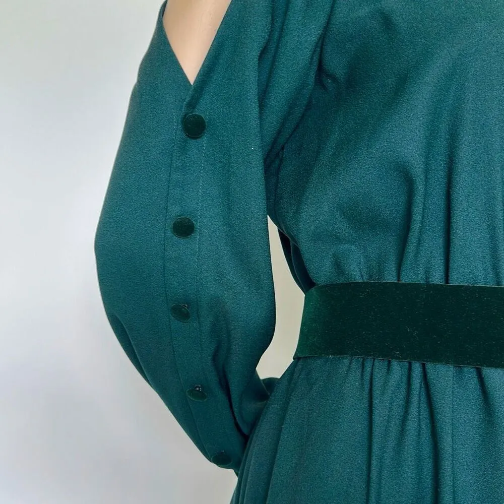 Eliza J Dress 4 Emerald Green Cold Shoulder Shirt Dress - Image 5