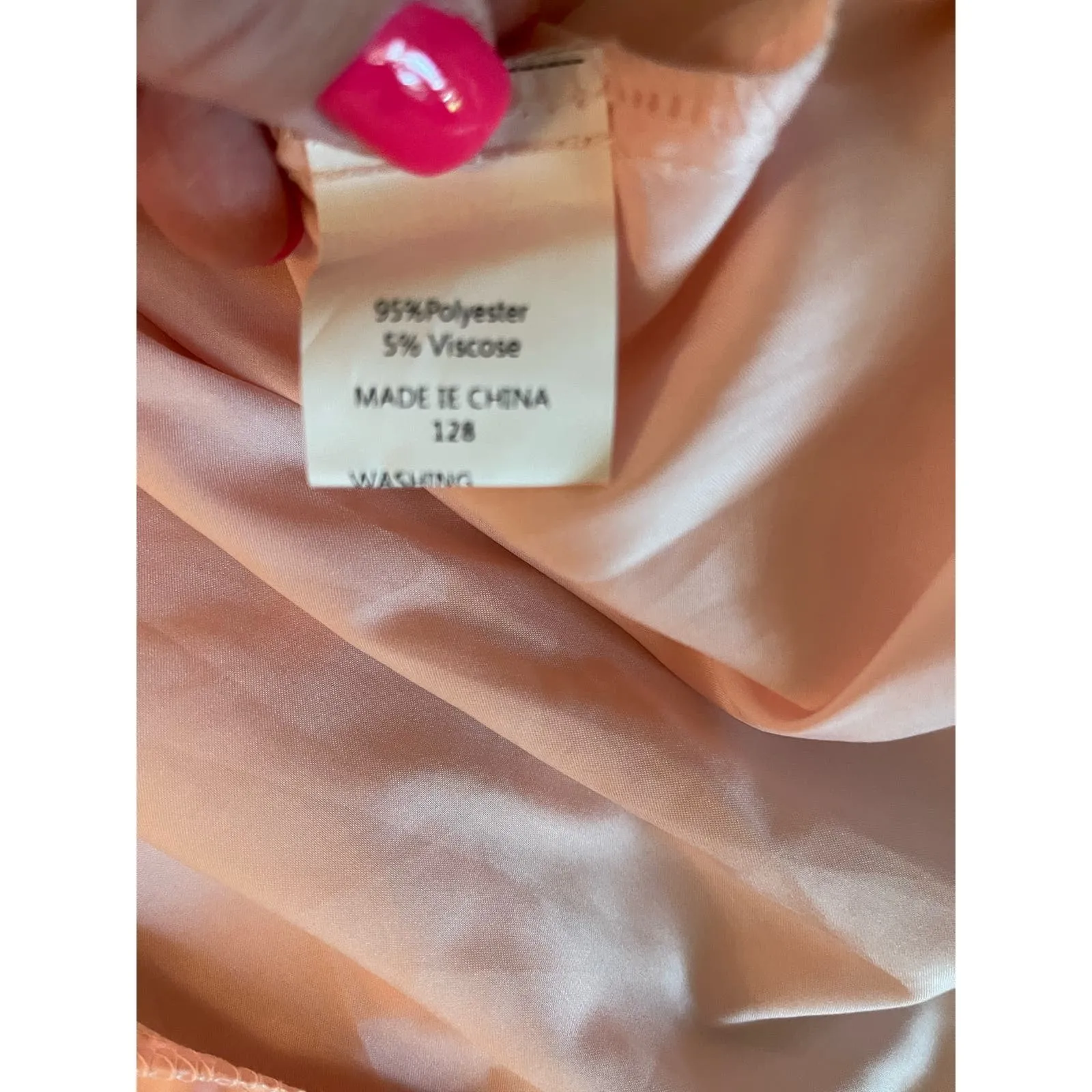 Pastel Pink Smocked Waist Pom Pom Long Sleeve Dress‎ Size Large - Image 10