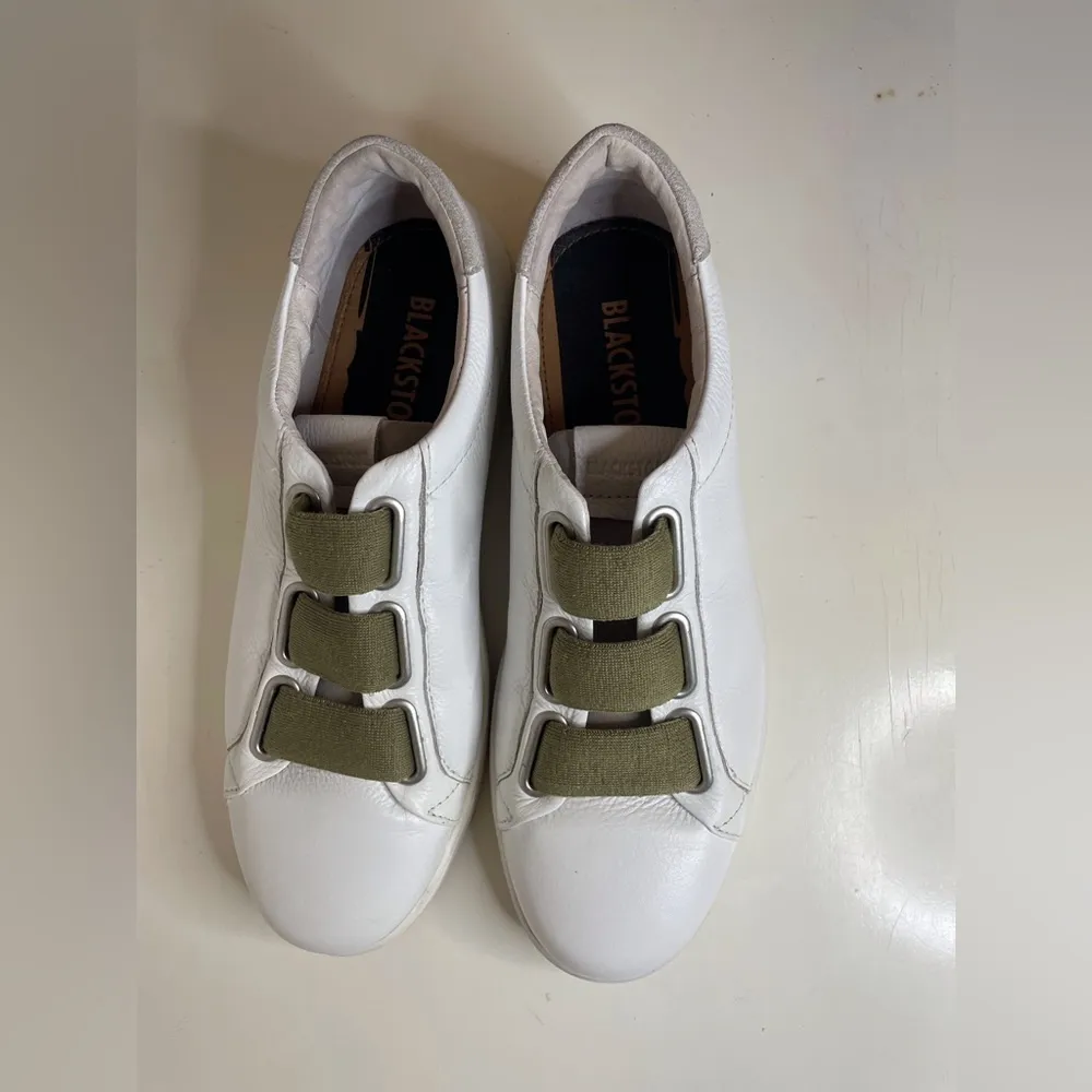 Blackstone Women’s Low Sneakers‎ 3 Strap White Lizard Size 11 - Image 4