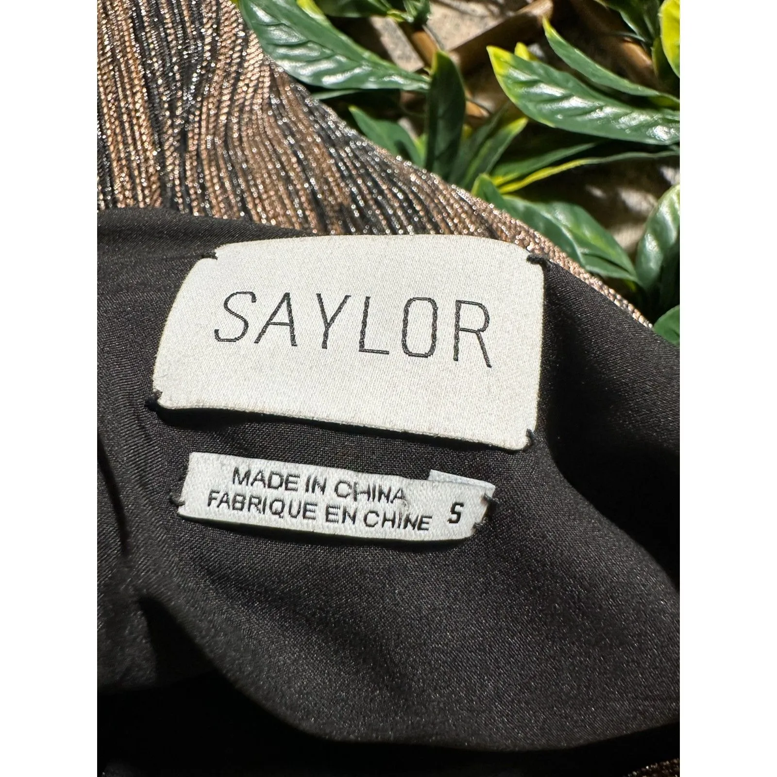 SAYLOR Noen Sparkly Silver Midi Dress Size Small - Image 5