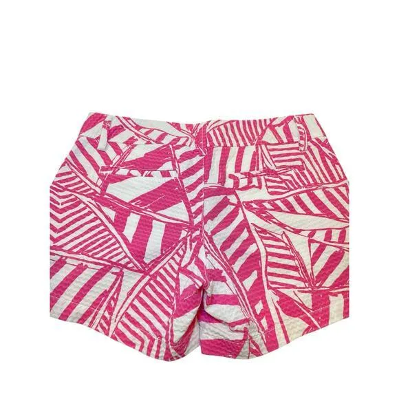 Lilly Pulitzer Women 2 Shorts Pink & White‎ Callahan 5" Yacht Sea Print Nautical - Image 7