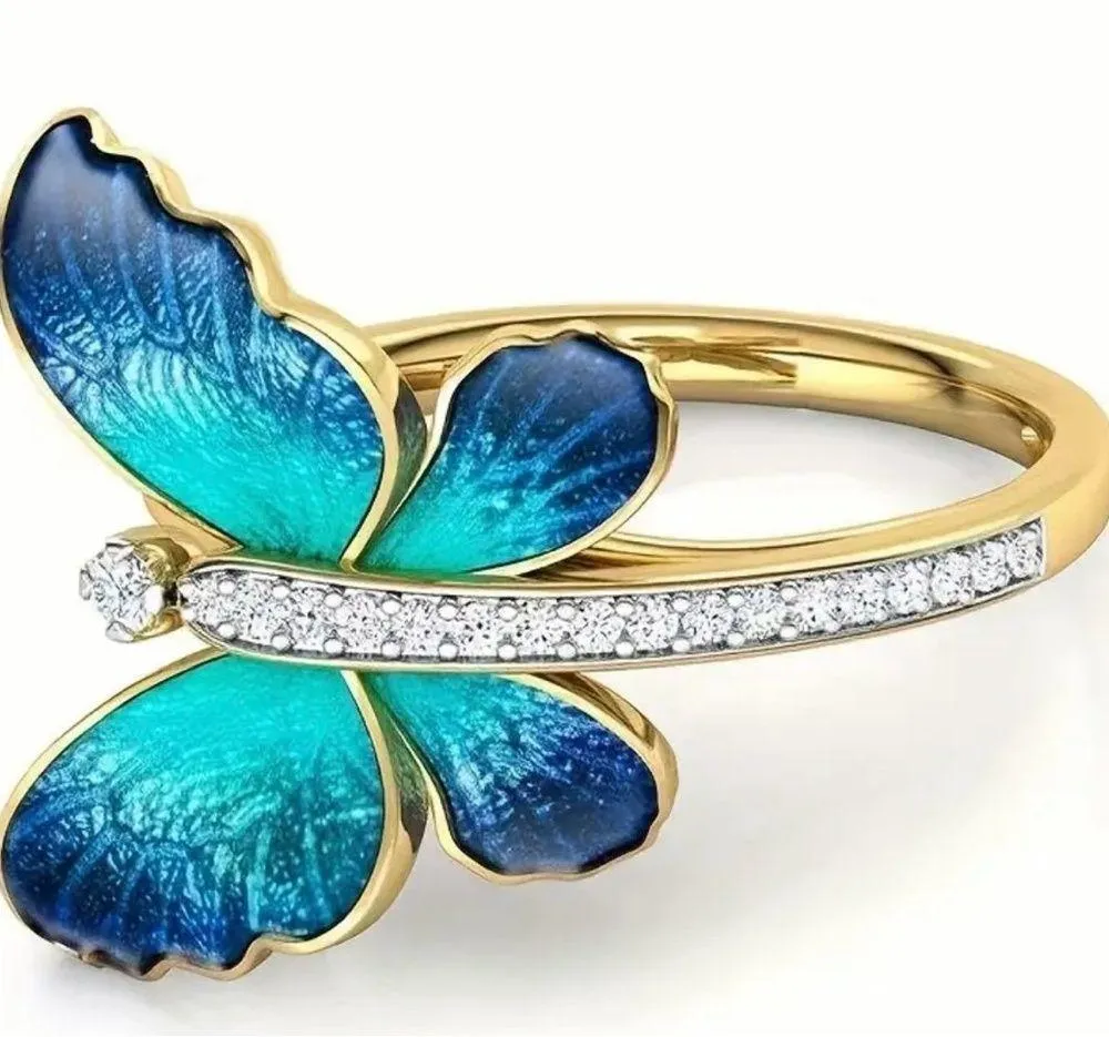 Gorgeous Butterfly Statement Ring Size 7 - Image 2
