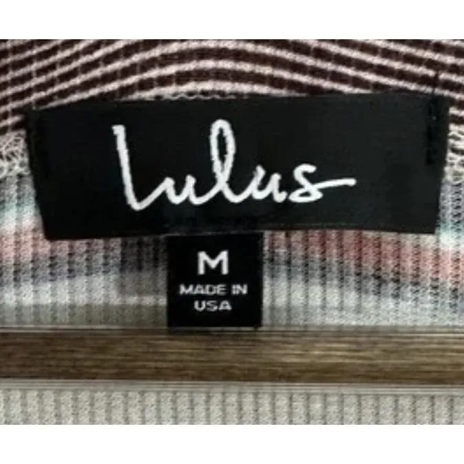 Lulus Multicolor Striped Stretchy‎ Flare Sleeve Boho Cowgirl Cottage Top Medium White - Image 2