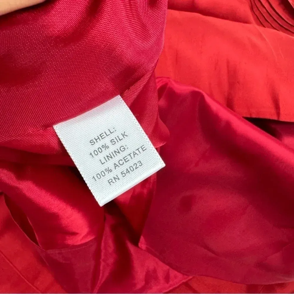 Banana Republic Red Strapless Cocktail Gown |‎ Pleated Top Midi Party Dress 0P - Image 11