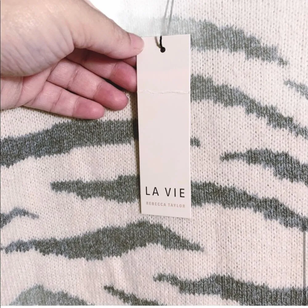 La Vie Rebecca Taylor Animal Print Wool Alpaca Blend Sweater NWT - Image 7