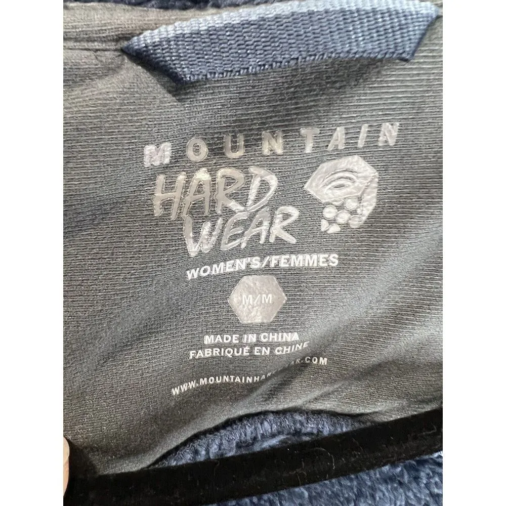 Mountain Hardwear Hoodie Jacket Womens Medium Blue Monkey Fleece Lined Pockets - Image 8
