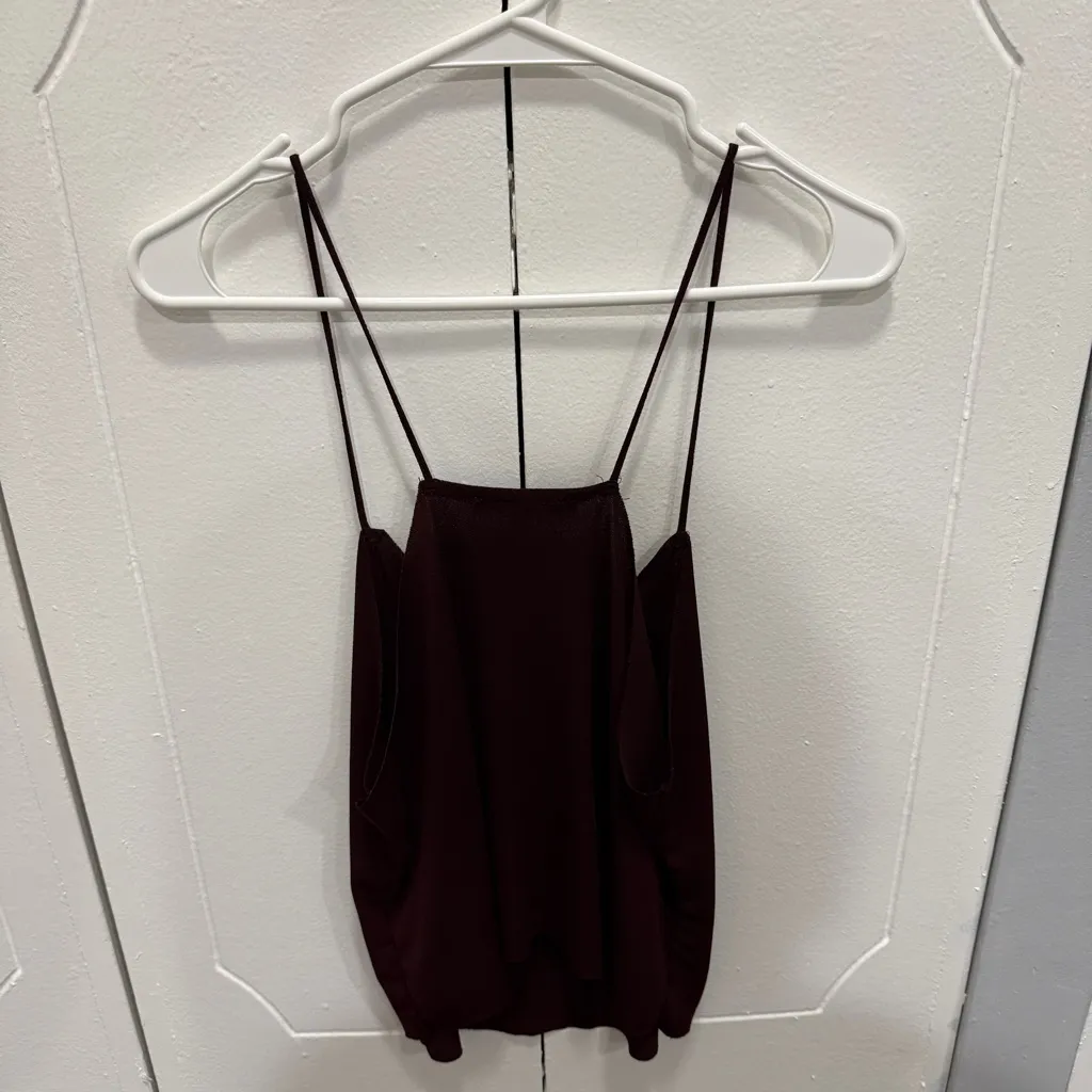 Brandy Melville Maroon Red Spagetti Strap Tank Top - Image 2