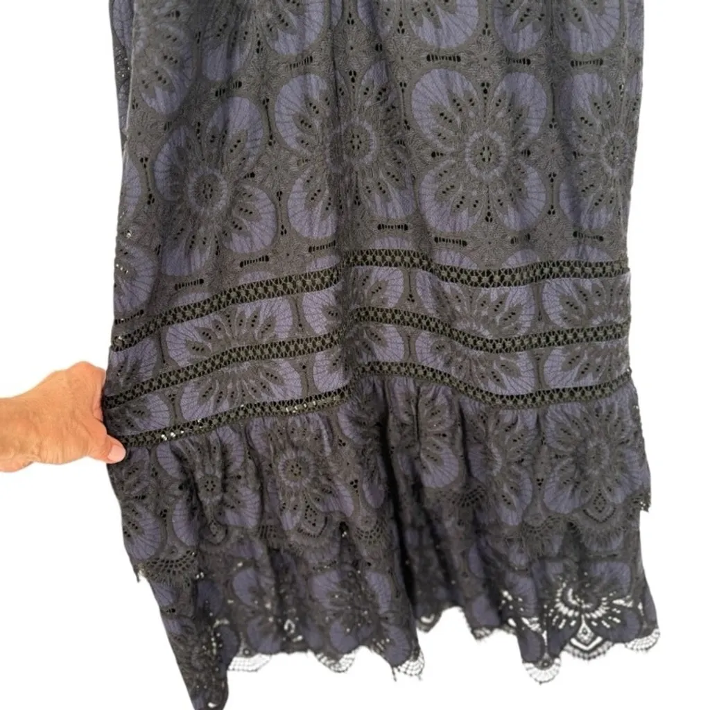 Banana Republic Lace Midi Dress Size 8 Whimsigoth Dark Romantic‎ Fairy Feminine - Image 12