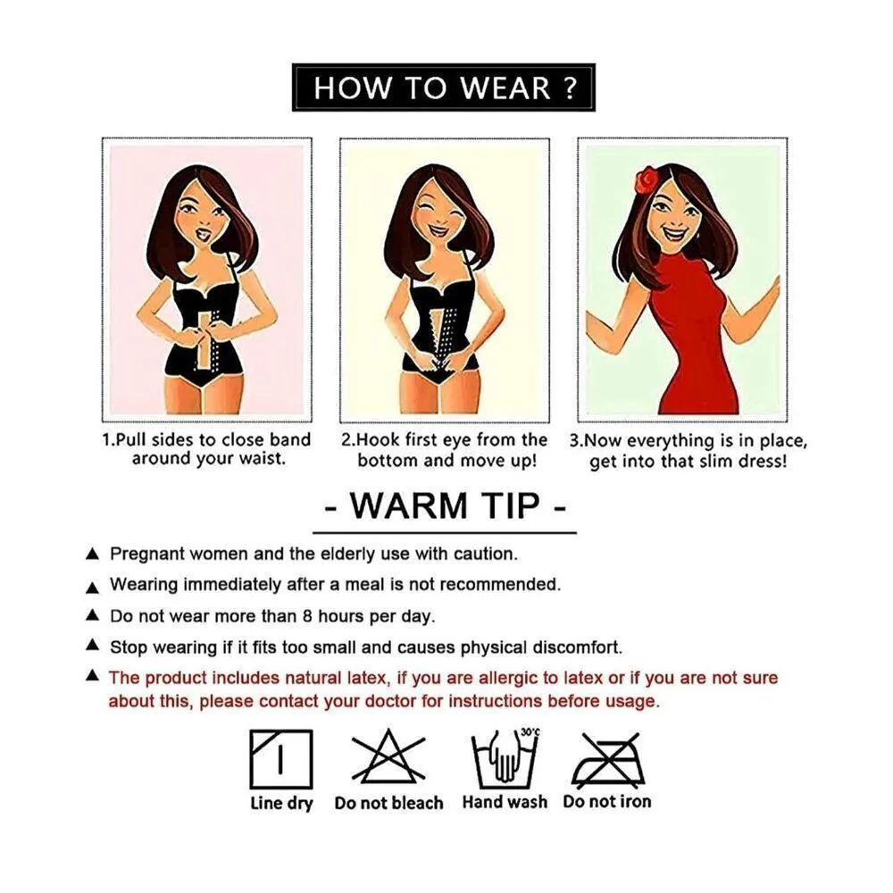 NEW Underbust Latex Girdle Waist Trainer Corsets Body Shaper XL Black - Image 6