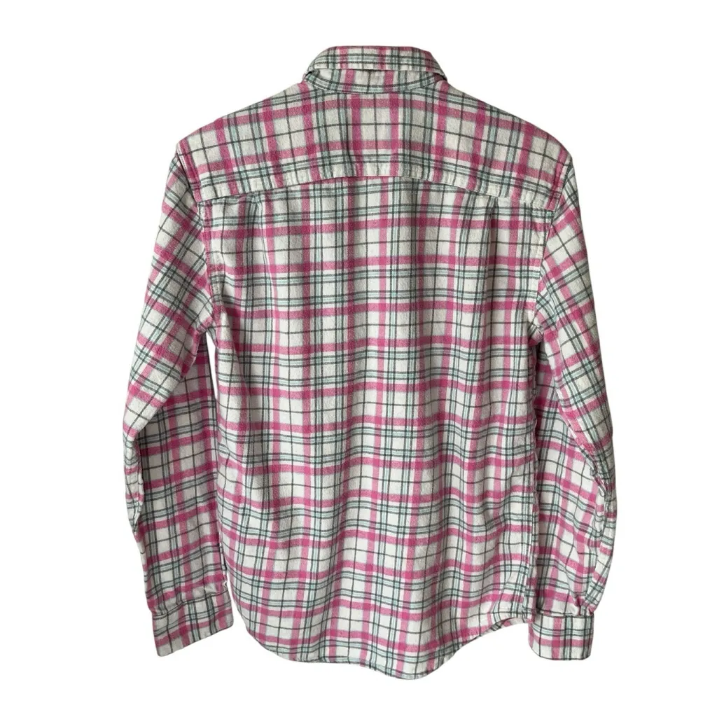 Mott & Grand Pink Plaid Flannel Shirt Womens S Long Sleeve Button Up Pockets Top - Image 8