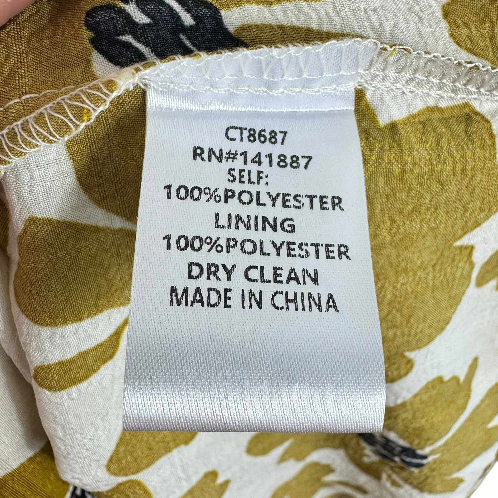 TCEC Mustard Floral Smocked Short Puff Sleeve Lightweight Flowy Blouse Size L - Image 7