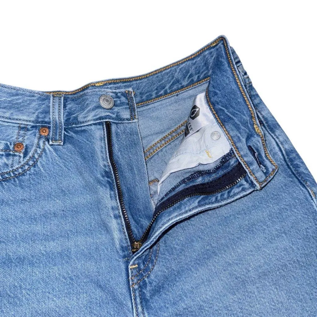 Levi’s Premium High Loose Denim Jean Shorts Women’s 24 Raw Hem Frayed High Rise - Image 4