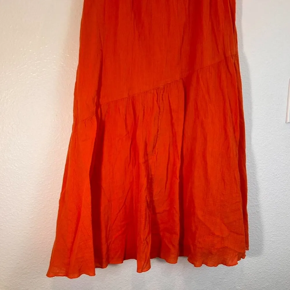 Orange kid core kawaii 90s phoebe buffay colorful midi skirt with ruffle detail Size M - Image 3