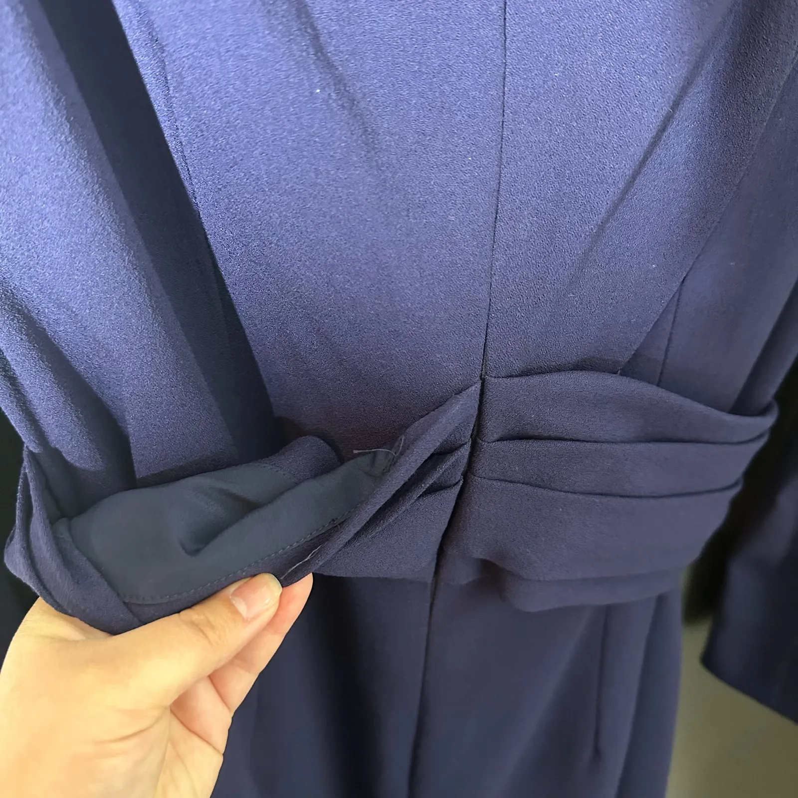 NEW Alexander McQueen Gathered Sapphire Pencil Virgin Wool Dress Size 44 - Image 8