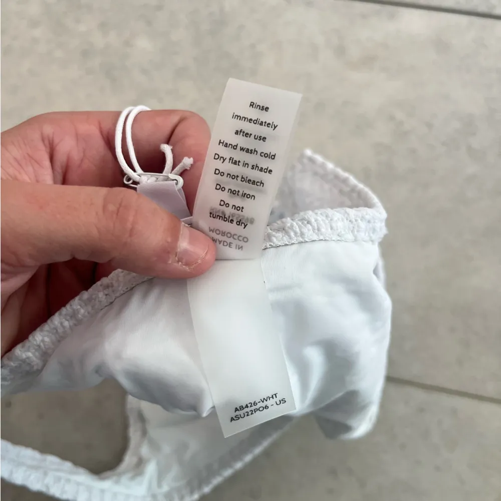 NWT Demi Moore Andie Swim White Crochet Tropez Bottom Small Midrise Classic Fit - Image 12