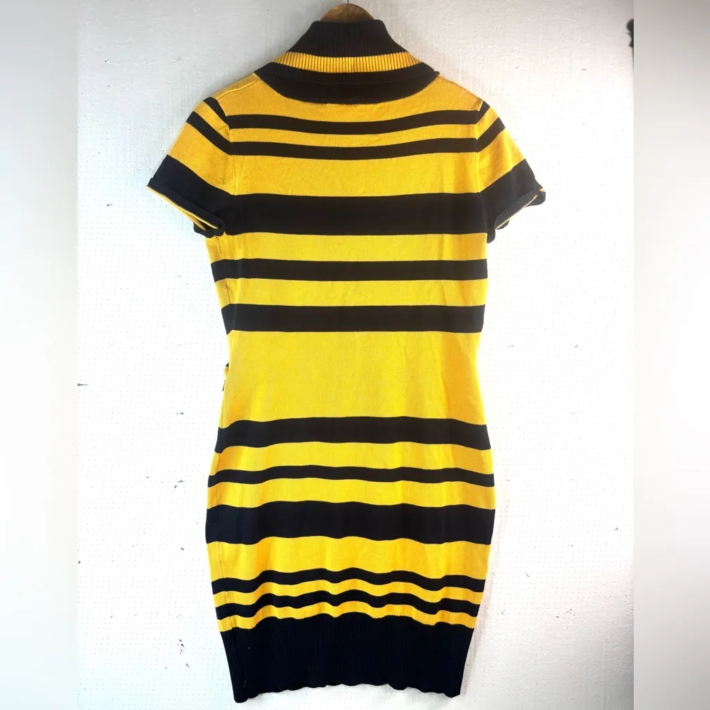 No Boundaries XL Yellow and Black Striped Mini Sweater Dress - Image 2