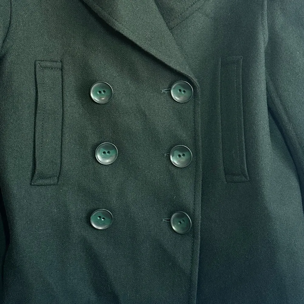 Joseph New Hector Pea Coat 42 L XL Dark Green Wool Blend Double Breasted Fitted - Image 2