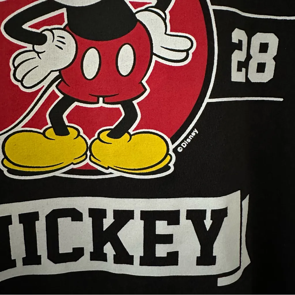 VINTAGE Classic MICKEY MOUSE Graphic T-Shirt DELTA PRO Weight Black Sz M Disney - Image 5