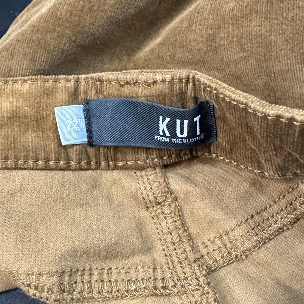 Kut from the Kloth NWT Cognac Brown Diana Skinny Corduroy Jeans Pants Size 22W - Image 6