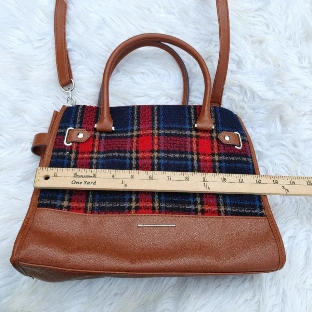 Plaid Stripe Wool Polyester Striped Red Blue Purse Straps Shoulder Cross Body - Image 3
