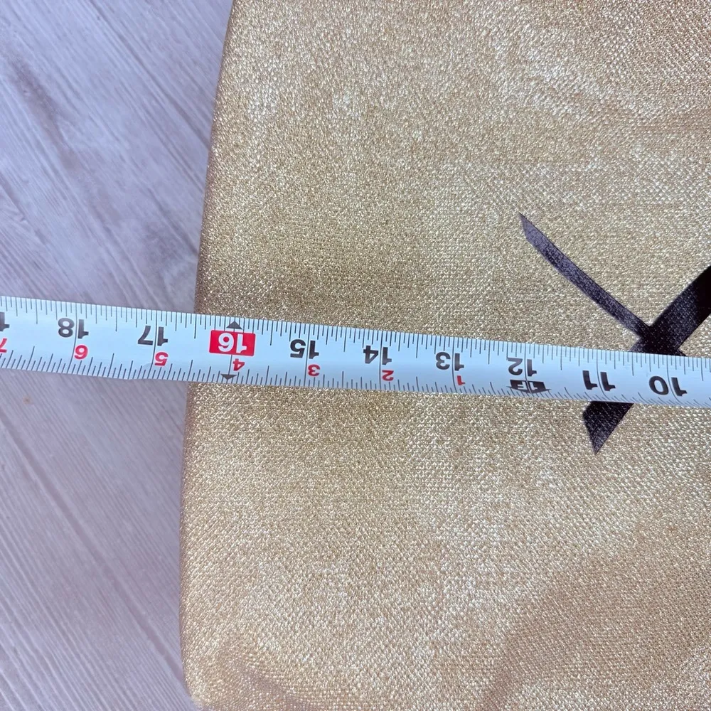 Victoria's Secret Purse Fashion Show Gold Glitter Canvas purse Tote beach Bag - Image 4