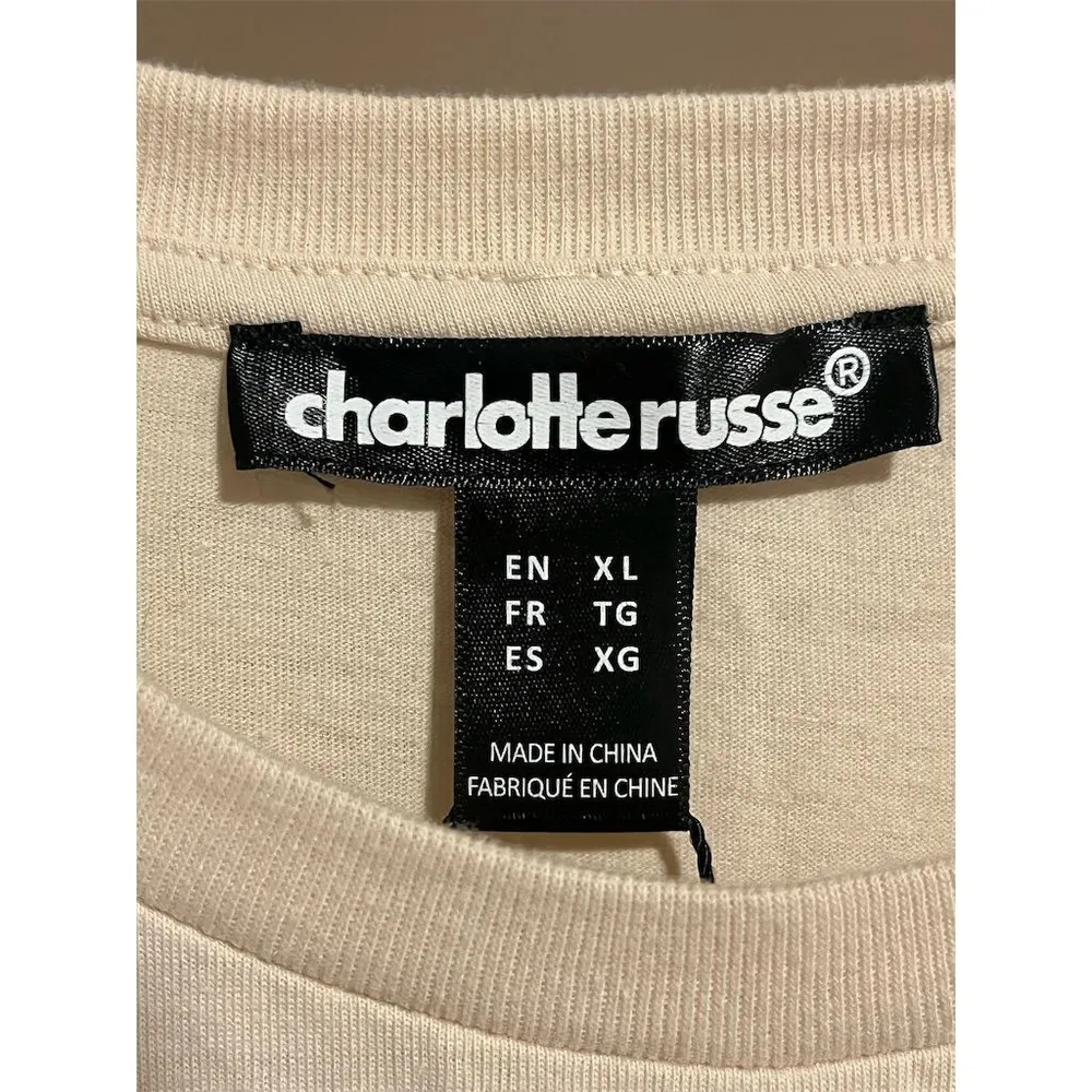 Charlotte Russe T-Shirt Women's XL Beige Whiskey Graphic Tee Short Sleeve NEW - Image 6