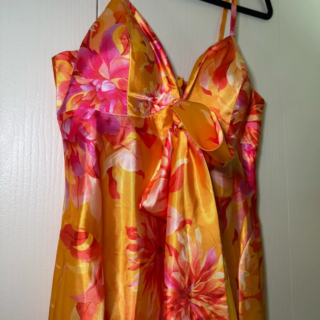 Boston Proper La Dolce Vita Floral Charmeuse Maxi Dress Size 8 - Image 3