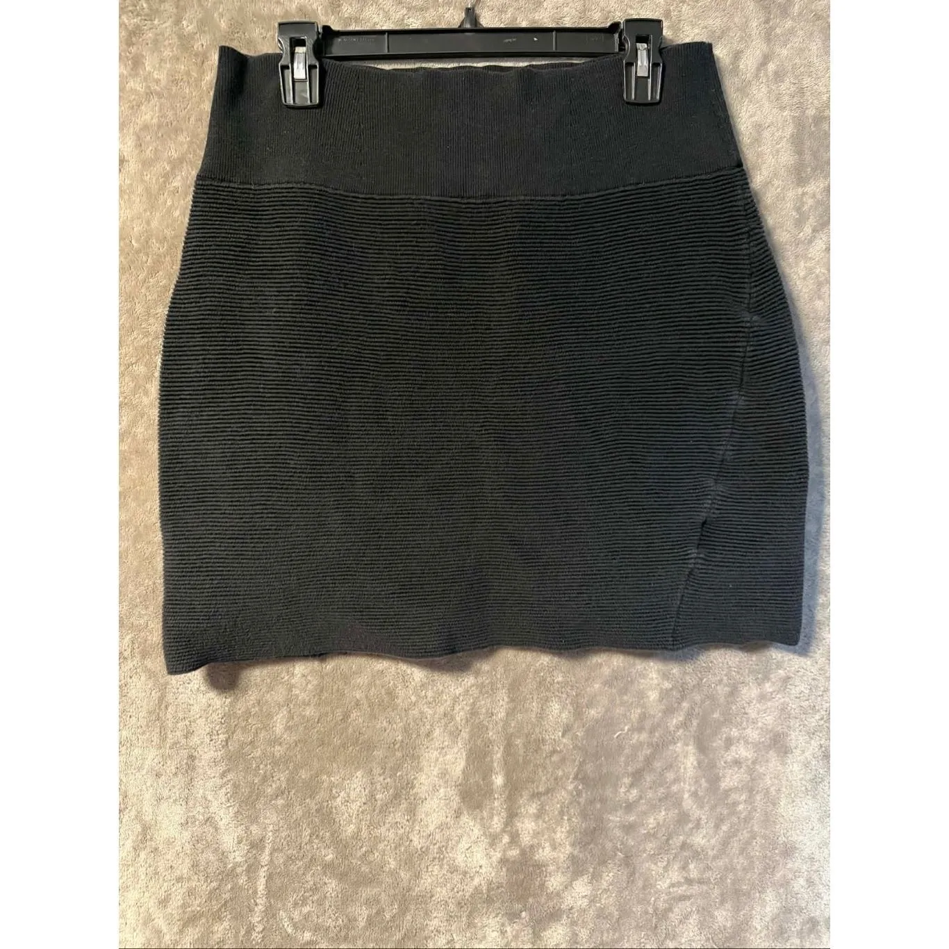 Eileen Fisher Women’s XL Black ribbed cotton blend high waist knee length skirt - Image 2